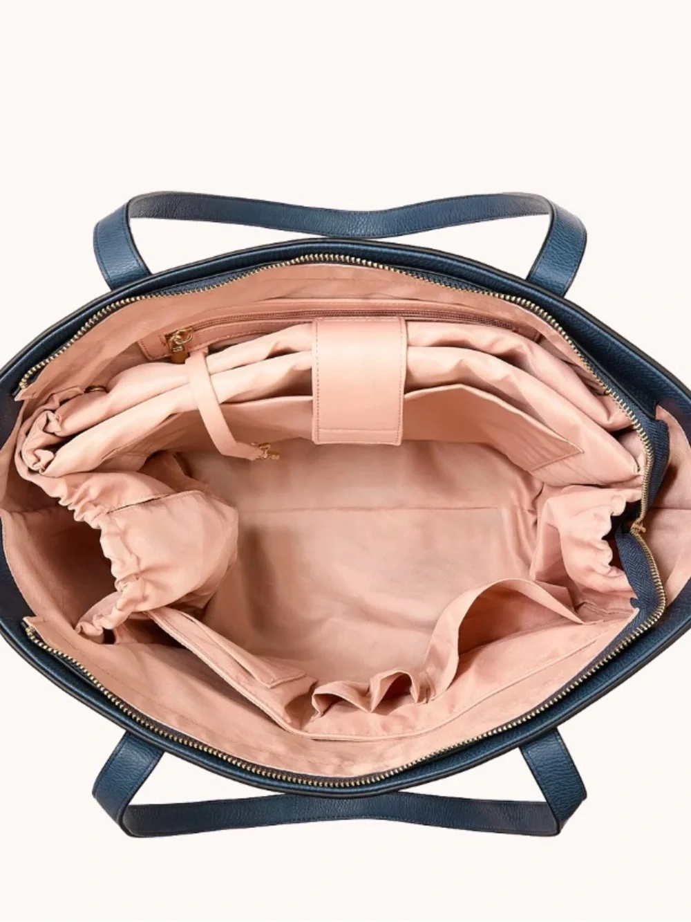 Poppy & Peonies Navy GO GETTER Tote with Detachable Strap